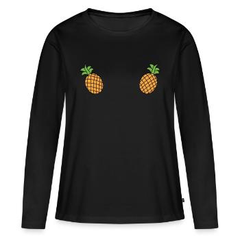 Pineapple Breasts - Women's Premium Organic Long Sleeve Shirt - black - Front - Julia (174cm)