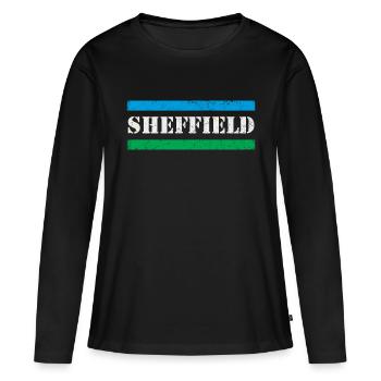 Sheffield - T-shirt manches longues Premium bio Femme - noir - Devant - Julia (174cm)