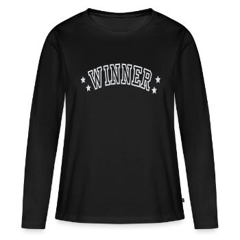 Gewinner - Frauen Premium Bio Langarmshirt - Schwarz - Vorne - Julia (174cm)