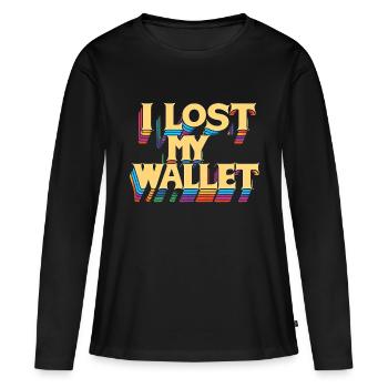 J’ai perdu mon portefeuille 17 - T-shirt manches longues Premium bio Femme - noir - Devant - Julia (174cm)