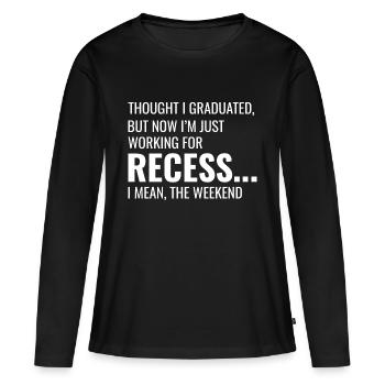 Travail Mèmes Bureau-Humour Lieu De Travail Drôle - T-shirt manches longues Premium bio Femme - noir - Devant - Julia (174cm)