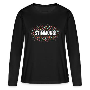 Konfetti Stimmung Karneval Fasching - Frauen Premium Bio Langarmshirt - Schwarz - Vorne - Julia (174cm)