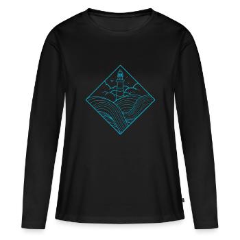 phare - T-shirt manches longues Premium bio Femme - noir - Devant - Julia (174cm)