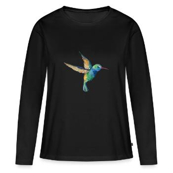 Humming Bird Lovers Bird Watcher cadeau Design - T-shirt manches longues Premium bio Femme - noir - Devant - Julia (174cm)