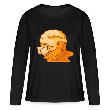 Crème glacée au caramel crème glacée crème glacée crème glacée crème glacée - T-shirt manches longues Premium bio Femme - noir - Devant - Julia (174cm)