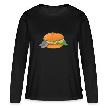 rouleaux de poisson - T-shirt manches longues Premium bio Femme - noir - Devant - Julia (174cm)