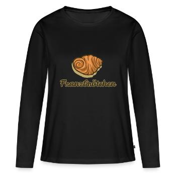 Franzbrötchen (dunkel) - Frauen Premium Bio Langarmshirt - Schwarz - Vorne - Julia (174cm)