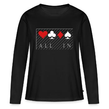 Poker - Frauen Premium Bio Langarmshirt - Schwarz - Vorne - Julia (174cm)