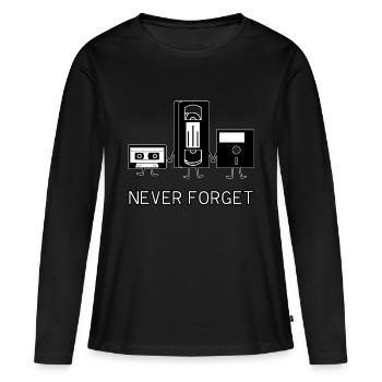 Never Forget - Frauen Premium Bio Langarmshirt - Schwarz - Vorne - Julia (174cm)