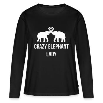 Cadeau d'éléphant bébé éléphant pachyderme - T-shirt manches longues Premium bio Femme - noir - Devant - Julia (174cm)