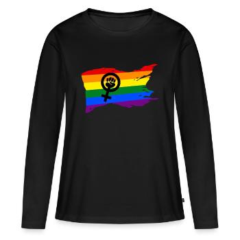 Féministe Émancipation Mouvement des femmes - T-shirt manches longues Premium bio Femme - noir - Devant - Julia (174cm)