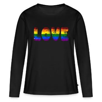 Aimer les LGBT - T-shirt manches longues Premium bio Femme - noir - Devant - Julia (174cm)