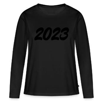 2023 - T-shirt manches longues Premium bio Femme - noir - Devant - Julia (174cm)