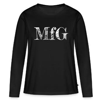 Mit freundlichen Grüßen - Frauen Premium Bio Langarmshirt - Schwarz - Vorne - Julia (174cm)