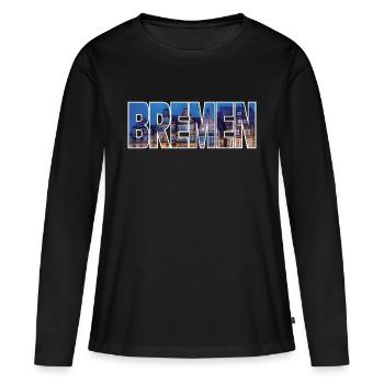 Brême - T-shirt manches longues Premium bio Femme - noir - Devant - Julia (174cm)
