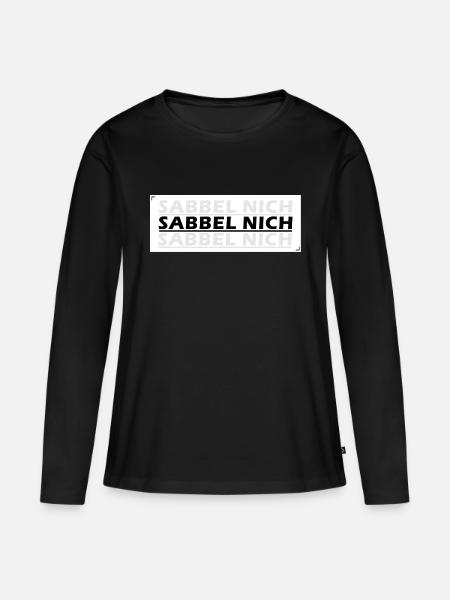 Sabbel nich - Frauen Premium Bio Langarmshirt - Schwarz