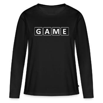 Jeu PC de jeu - T-shirt manches longues Premium bio Femme - noir - Devant - Julia (174cm)