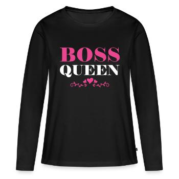 Boss Queen Lady Ladies Gift - Women's Premium Organic Long Sleeve Shirt - black - Front - Julia (174cm)