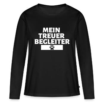 Mein treuer Begleiter Hundefreund - Frauen Premium Bio Langarmshirt - Schwarz - Vorne - Julia (174cm)