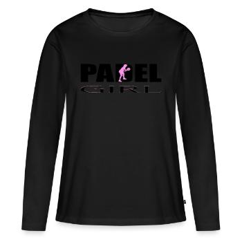 Padel Fille - T-shirt manches longues Premium bio Femme - noir - Devant - Julia (174cm)
