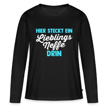 Neffe - Frauen Premium Bio Langarmshirt - Schwarz - Vorne - Julia (174cm)