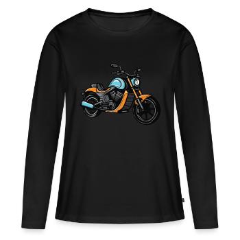 Motard Motard - T-shirt manches longues Premium bio Femme - noir - Devant - Julia (174cm)