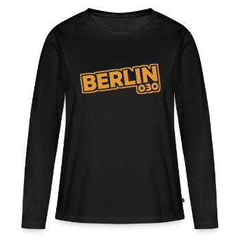 Berlin - 030 - Capitale - Allemagne - Indicatif régional - T-shirt manches longues Premium bio Femme - noir - Devant - Julia (174cm)