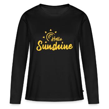 Hello Sunshine - Frauen Premium Bio Langarmshirt - Schwarz - Vorne - Julia (174cm)