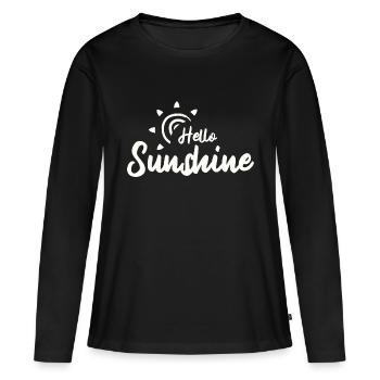 Hello Sunshine - Frauen Premium Bio Langarmshirt - Schwarz - Vorne - Julia (174cm)