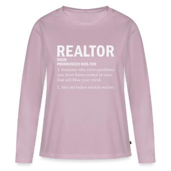 Realtor Real Estate Agent - Women's Premium Organic Long Sleeve Shirt - dusky pink - Front - Julia (174cm)