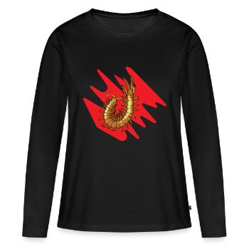 Skolopender crawler insecte avec morsure venimeux - T-shirt manches longues Premium bio Femme - noir - Devant - Julia (174cm)