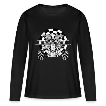 bass overdose - Frauen Premium Bio Langarmshirt - Schwarz - Vorne - Julia (174cm)