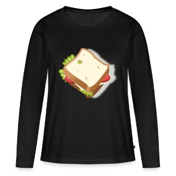 sandwich - T-shirt manches longues Premium bio Femme - noir - Devant - Julia (174cm)