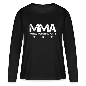 MMA - T-shirt manches longues Premium bio Femme - noir - Devant - Julia (174cm)