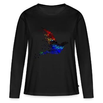 Vogel bunt - Frauen Premium Bio Langarmshirt - Schwarz - Vorne - Julia (174cm)