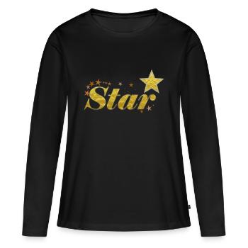 star - T-shirt manches longues Premium bio Femme - noir - Devant - Julia (174cm)