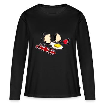 Crack d'oeuf - T-shirt manches longues Premium bio Femme - noir - Devant - Julia (174cm)