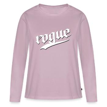 escroc voyou schelm bandit pointu chemise de garçon - T-shirt manches longues Premium bio Femme - rose poudré - Devant - Julia (174cm)