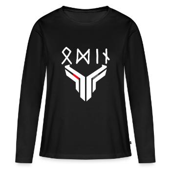 allvater odin - T-shirt manches longues Premium bio Femme - noir - Devant - Julia (174cm)