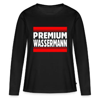 Sternzeichen Wassermann - Frauen Premium Bio Langarmshirt - Schwarz - Vorne - Julia (174cm)
