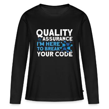 QA Ingenieur QA Tester Software Tester - Frauen Premium Bio Langarmshirt - Schwarz - Vorne - Julia (174cm)