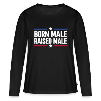 Homme né mâle élevé - T-shirt manches longues Premium bio Femme - noir - Devant - Julia (174cm)