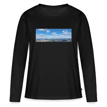 Céleste - T-shirt manches longues Premium bio Femme - noir - Devant - Julia (174cm)