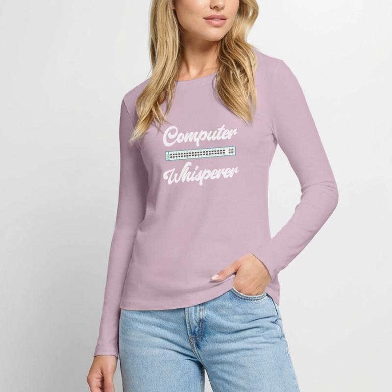 Computer Whisperer IT Tech Support Network Frauen Premium Bio Langarmshirt