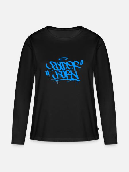 Paderborn Graffiti Style - Frauen Premium Bio Langarmshirt - Schwarz