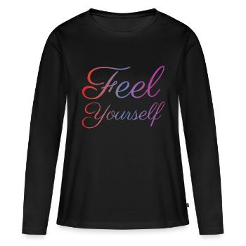 Feel Yourself - Frauen Premium Bio Langarmshirt - Schwarz - Vorne - Julia (174cm)