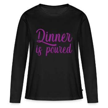 Le dîner est versé 2 - T-shirt manches longues Premium bio Femme - noir - Devant - Julia (174cm)