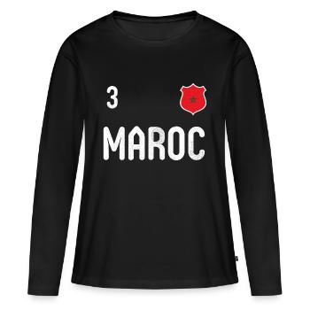 Morocco T-shirt with the number 3 - Women's Premium Organic Long Sleeve Shirt - black - Front - Julia (174cm)