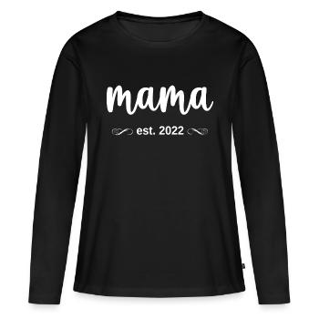 Maman Est. 2022 - T-shirt manches longues Premium bio Femme - noir - Devant - Julia (174cm)