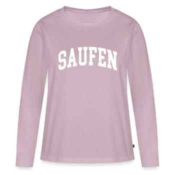 saufen - Frauen Premium Bio Langarmshirt - Altrosa - Vorne - Julia (174cm)